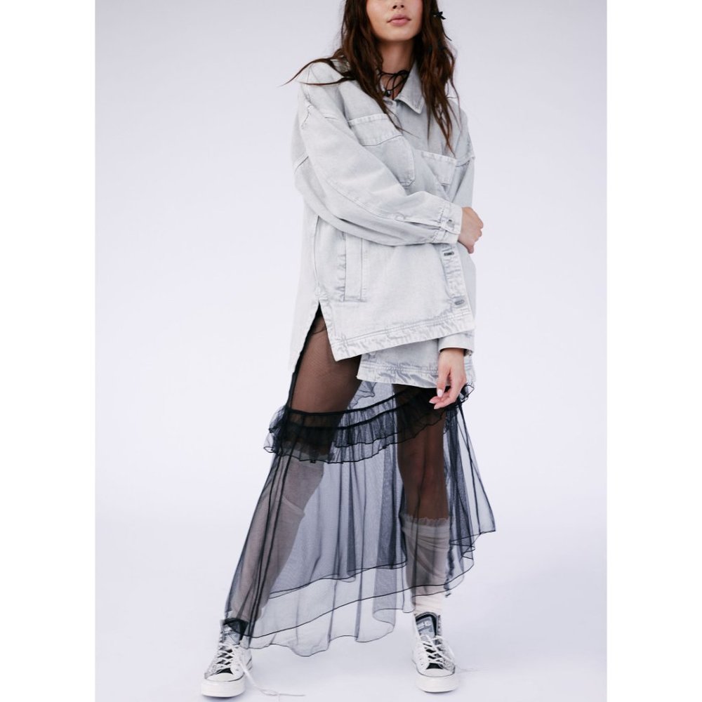FREE PEOPLE Strike A Pose Half Slip / Black Size Medium